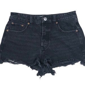 Zara Womens Denim Cutoff Shorts Black Size 4